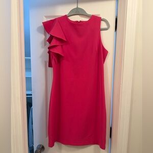 Julia Jordan Fuchsia One Side Ruffle Mini Dress